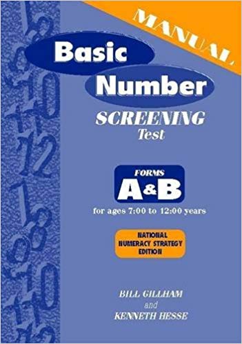 Basic Number Screening Test Manual For Tests